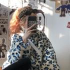 Leopard Print Fleece Zip-up Jacket Aqua Blue - One Size
