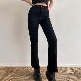 High-waist Boot-cut Denim Pants
