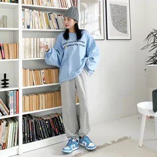 Label-patched Letter Oversize Sweatshirt