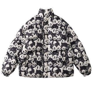 Stand-collar Panda Print Padded Jacket