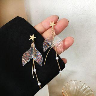 Star Mermaid Faux Pearl Fringed Earring