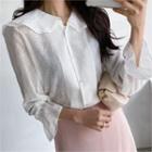 Layered-collar Laced Blouse