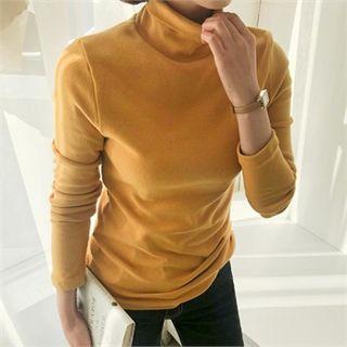 Mock Turtle-neck Slim-fit Top