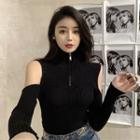 Long-sleeve Cold Shoulder Knit Top / Dress