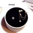 Non-matching Star Earring 1 Pair - Gold - One Size