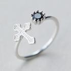 925 Sterling Silver Cross Open Ring