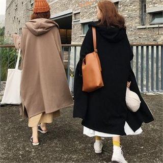 Slit-hem Loose-fit Long Hoodie