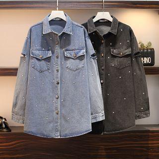Star Studded Buttoned Denim Jacket
