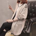 Contrast-trim Zip Knit Jacket