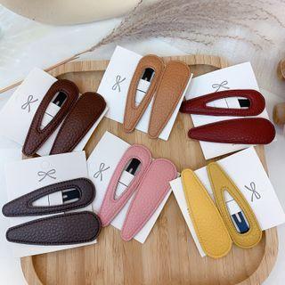 Set Of 2: Faux Leather Hair Clip