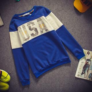 Lettering Two-tone Pullover
