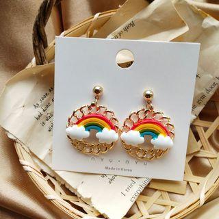 Rainbow Resin Dangle Earring