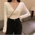 Long-sleeve Twist-front Top / Camisole Top