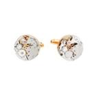 Fashion Personality Plated Gold Watch Movement Geometric Round Cufflinks Golden - One Size