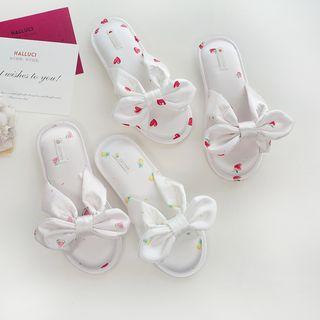 Print Bow Slippers