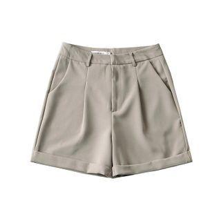 High-waist Rolled Straight-leg Shorts