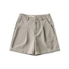 High-waist Rolled Straight-leg Shorts