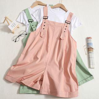 Set: Short-sleeve Crew Neck T-shirt + Wide Leg Jumper Shorts