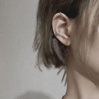 Irregular Sterling Silver Cuff Earring 1 Pc - Silver - One Size