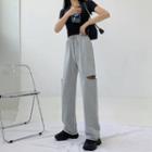 Distressed Straight Leg Sweatpants