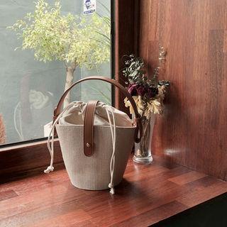 Contrast-trim Linen Blend Bag With Strap