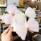 Faux Pearl Lace Bow Hair Clip 1666 - Light Pink - One Size