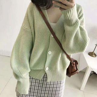 Puff Sleeve V-neck Cardigan