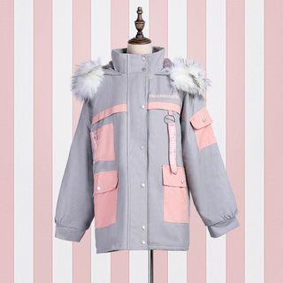 Furry Hood Quilted Jacket