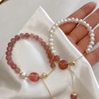 Freshwater Pearl Faux Gemstone Bead Bracelet