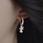 Flower Faux Pearl Alloy Fringed Earring 1 Pair - Gold - One Size