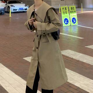 Tie-waist Single-breasted Trench Coat