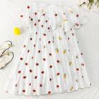 Fruit-embroidered A-line Dress