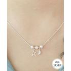 Star & Crescent Pendant Silver Necklace