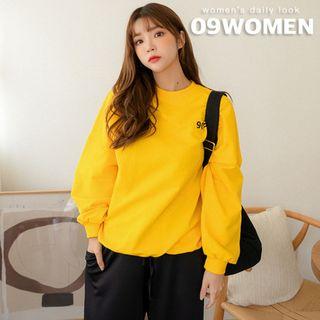 Plus Size Letter-printed Fleece-lined Sweatshirt