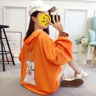 Oversized Pig-print Hoodie
