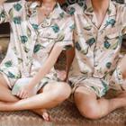 Couple Matching Loungewear Set : Print Short-sleeve Top + Shorts