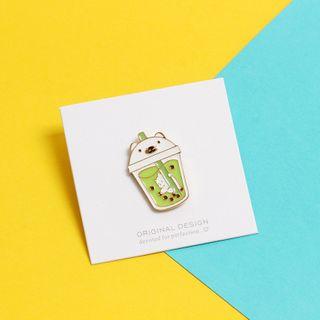 Polar Bear Milk Tea Brooch As Shown In Figure - One Size