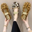 Leopard Print Fluffy Mary Jane Shoes