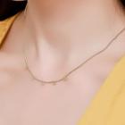 Disc Pendant Sterling Silver Choker 1 Pc - Gold - One Size