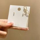 Bow Rhinestone Chained Alloy Earring E4901 - 1 Pair - Gold - One Size