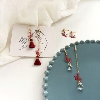 Origami Crane Drop Earrings / Clip-on Earring