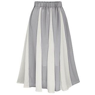 Two-tone Midi Skirt