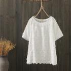 Flower Detail Short-sleeve T-shirt White - One Size