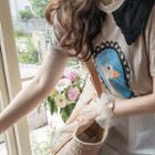 Lace-trim Illustrated T-shirt