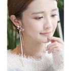 Rhinestone Star Faux-pearl Drop Earrings