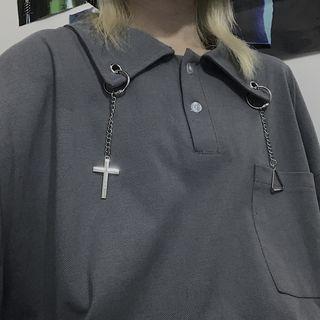 Long-sleeve Embellished Polo Shirt