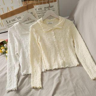 Textured Cropped Light Shirt