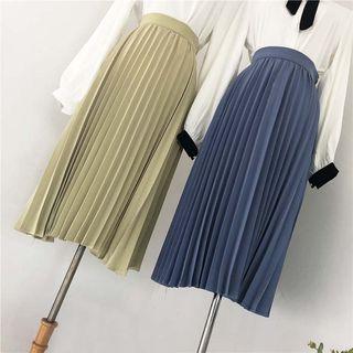 A-line Midi Pleated Skirt