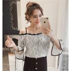 Lace Off-shoulder Bell-sleeve Top