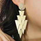 Alloy Triangle Fringed Earring 1 Pair - Silver Needle - As Shown In Figure - One Size